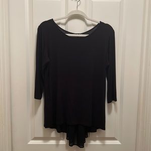 Black Kim and Cami 3/4 sleeve shirt with pleat detail